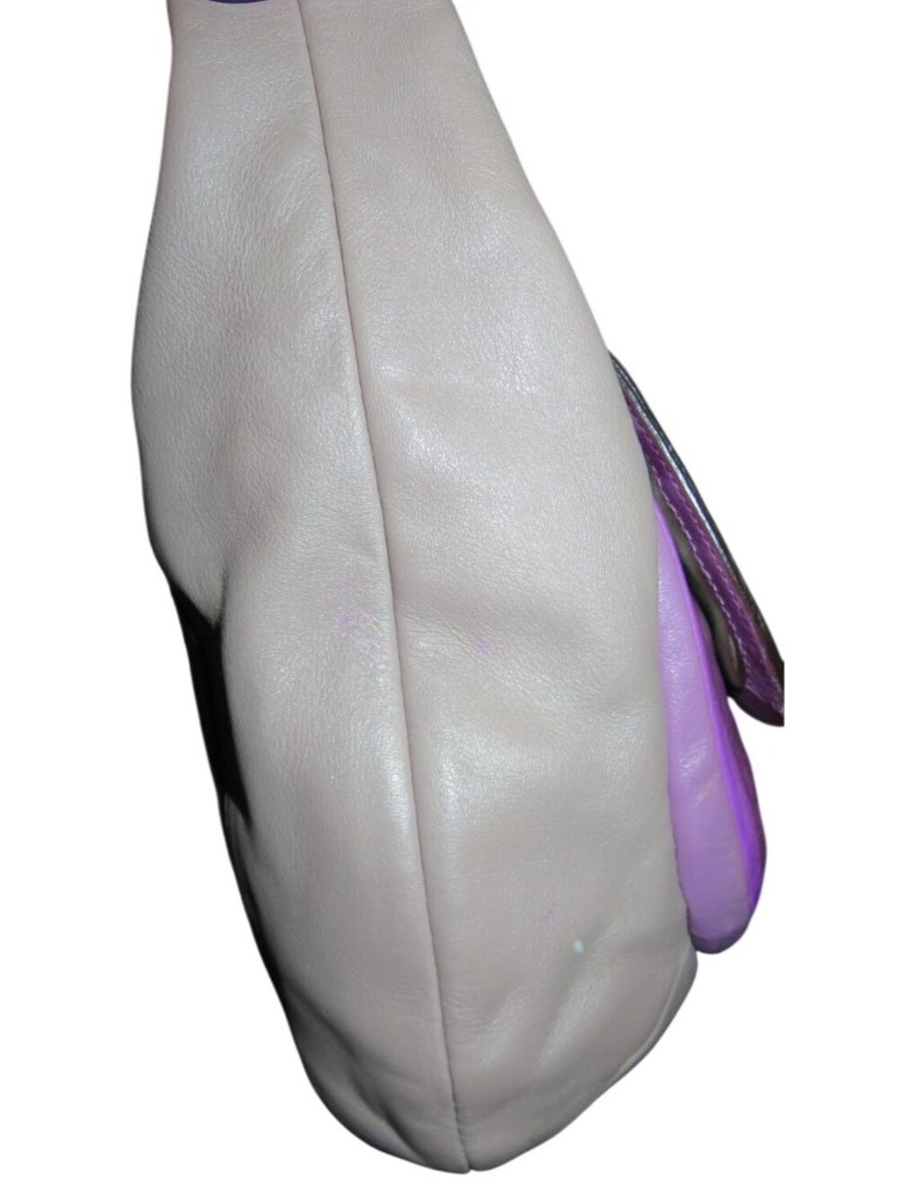 Coach 2013 Kristin Spectator Lavender & Mauve Leather Purple Colorblock Hobo Bag - Picture 6 of 13